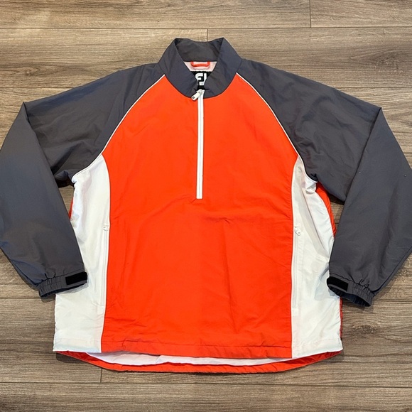 FootJoy Other - New! Footjoy Fugi Orange and Gray 1/2 Zip Windbreaker Pullover Size XL